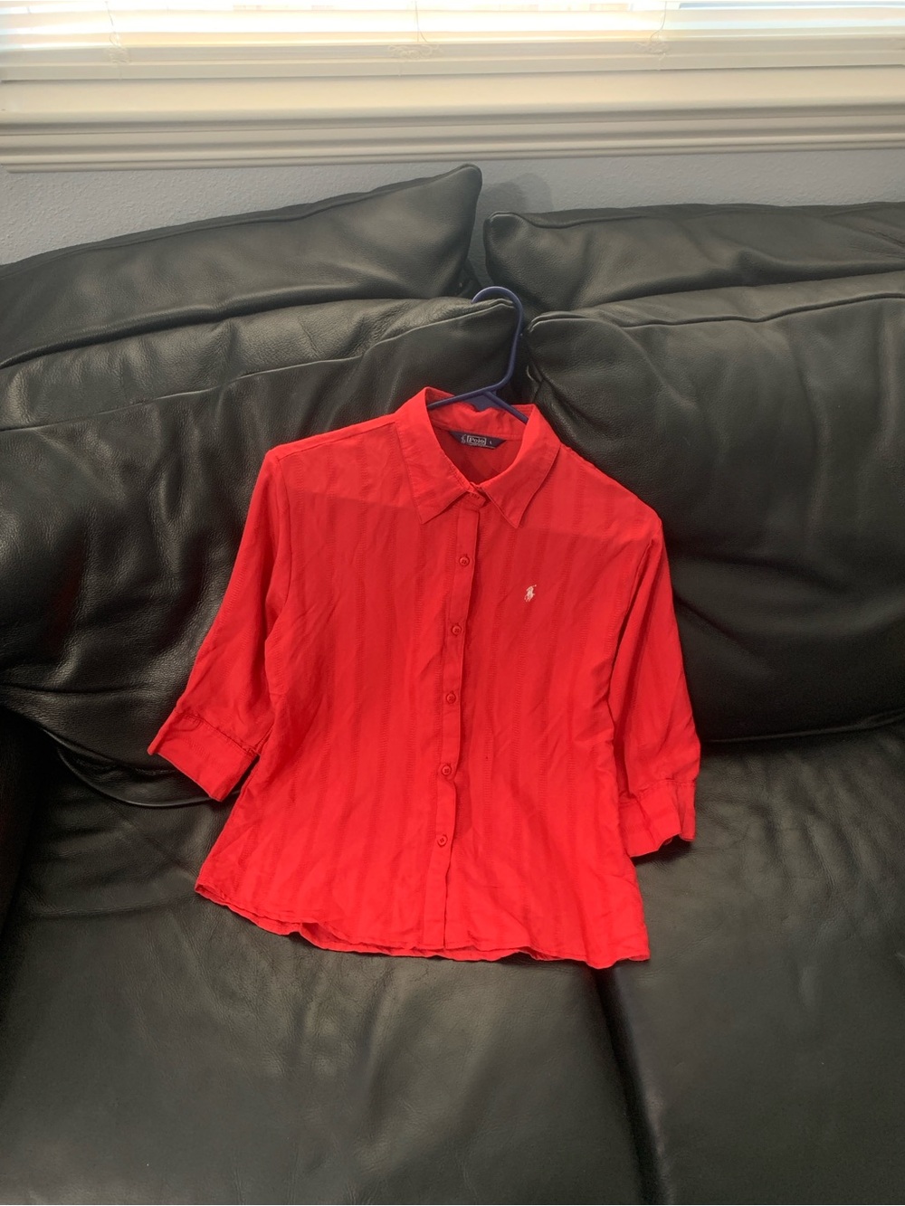 Polo by Ralph Lauren Red Button-Down Collared Women's Shirt